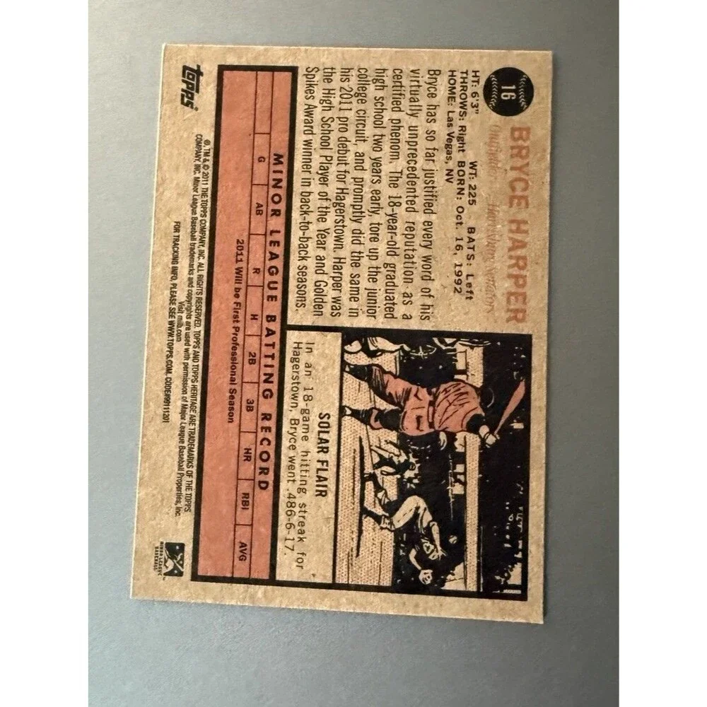 2011 Topps Heritage Minor League Edition - Bryce Harper #16 (RC)